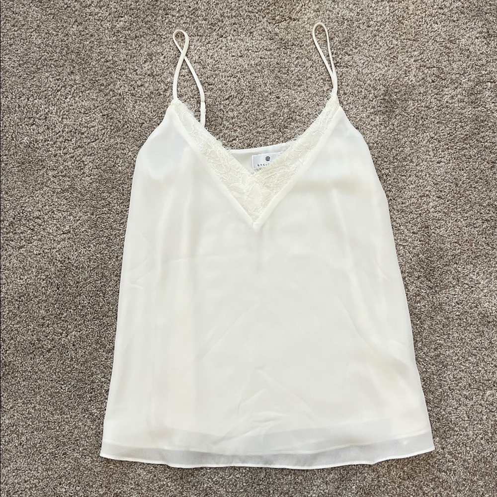 Cream Lace V Trim Camisole